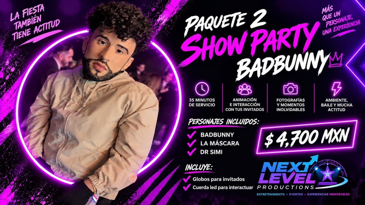 Paquete Show Party Bad Bunny
